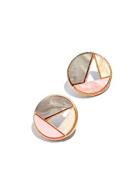 NWT Pastel Color Block Cut Out Disk Post Earrings